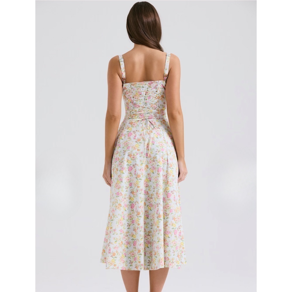 CARMEN Bustier Sundress – Pale Blue Meadow Print – Size L – NWT - Picture 4 of 7